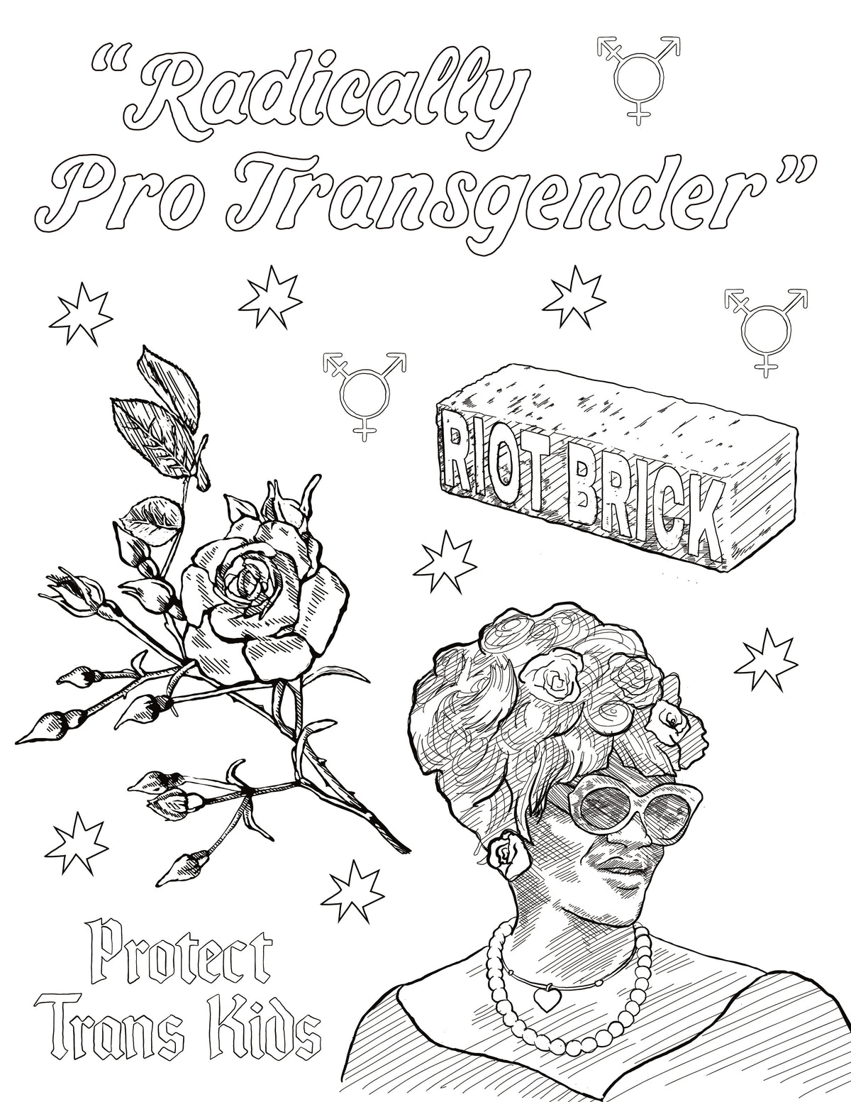 Radically Pro Transgender Coloring Page