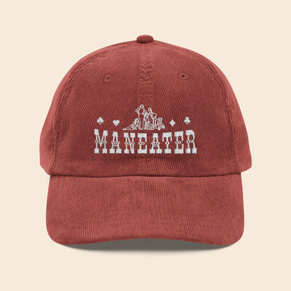 ManEater Burgundy | Embroidered Corduroy Cap