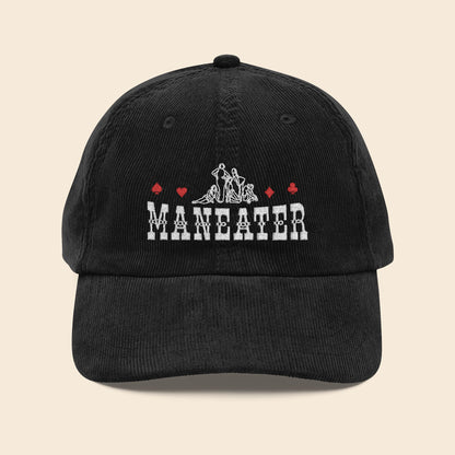 ManEater Black | Embroidered Corduroy Cap