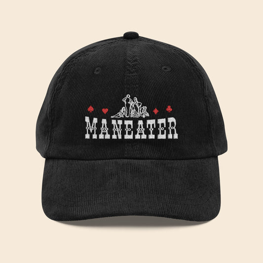 ManEater Black | Embroidered Corduroy Cap