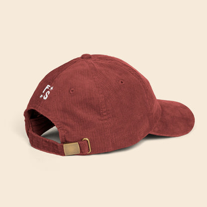 ManEater Burgundy | Embroidered Corduroy Cap