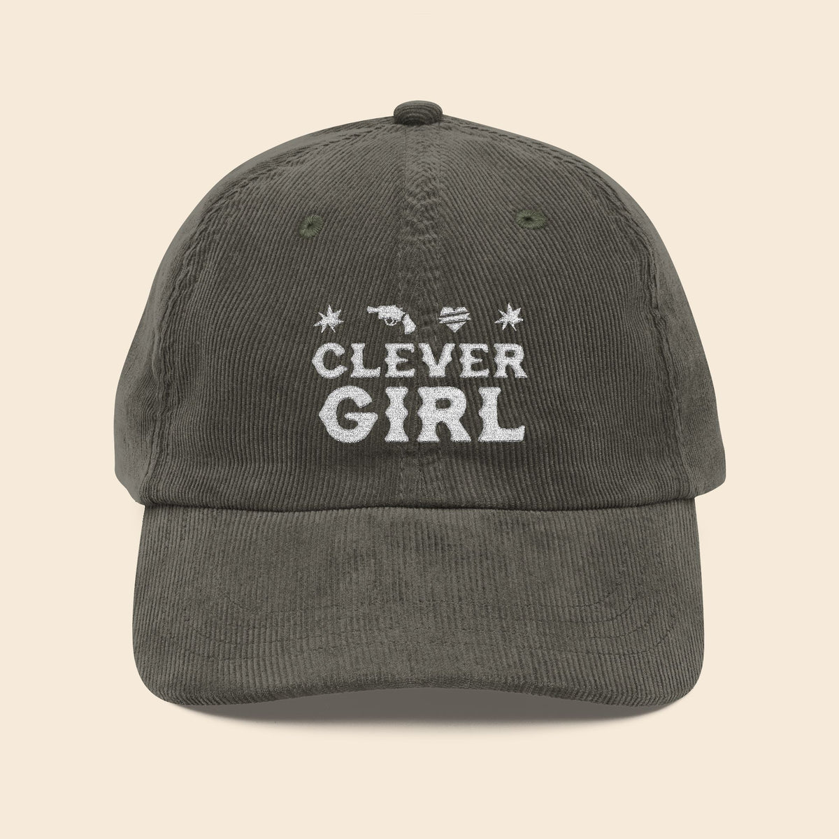 Clever Girl | Embroidered Corduroy Cap