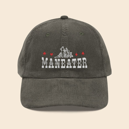 ManEater Black | Embroidered Corduroy Cap