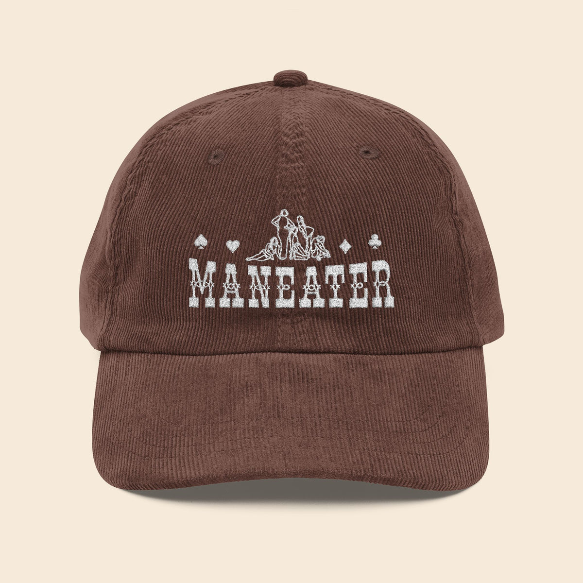 ManEater Burgundy | Embroidered Corduroy Cap