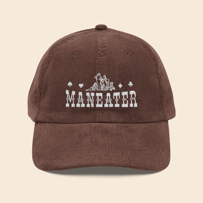 ManEater Burgundy | Embroidered Corduroy Cap
